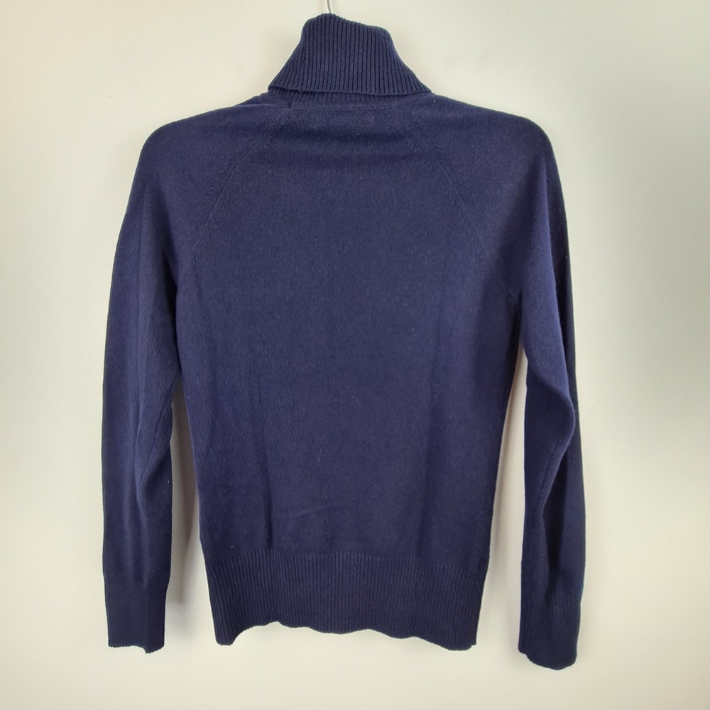Brooks Brothers Navy Blue 100% Italian Cashmere Turtleneck Sweater Womens XS - Picture 6 of 6